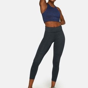 Outdoor Voices Black Gray Space Dye Print Cropped Leggings Size Medium